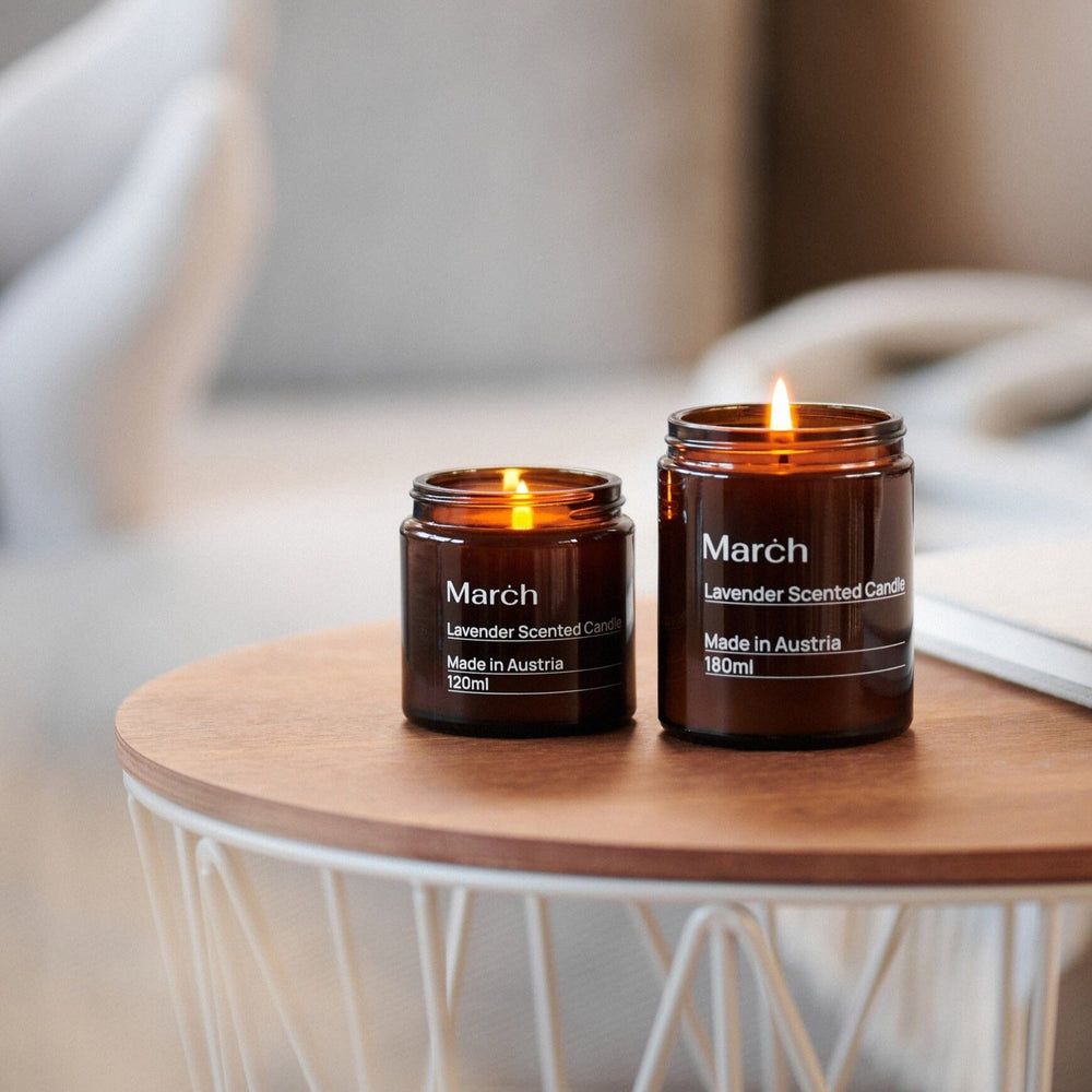 Lavender Scented Candle March Care Bundle: 120ml +180ml